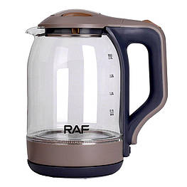 Електрочайник Raf R.7839 скло 2L 2200W LED підсвічування Чайник електричний зі скляною колбою