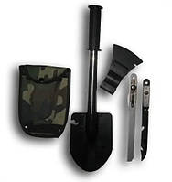 Саперна лопата 4 в 1 довжина: 45 см. Мультитул лопата сокира ножівка ніж у чохлі, фото 4