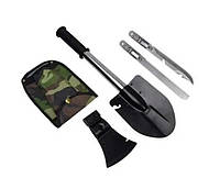 Саперна лопата 4 в 1 довжина: 45 см. Мультитул лопата сокира ножівка ніж у чохлі, фото 8