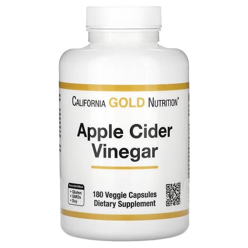 Яблучний оцет California Gold Nutrition Apple Cider Vinegar (180 капсул.)
