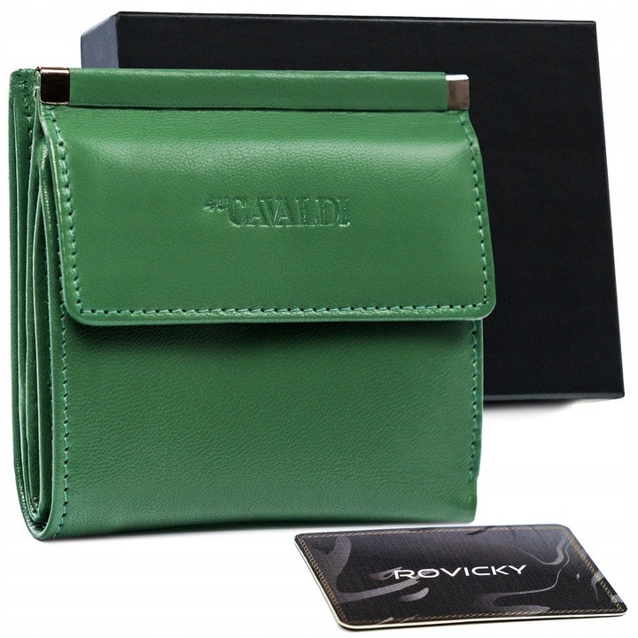Квадратний маленький шкіряний жіночий гаманець Cavaldi, фото 1
