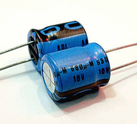 680mkf - 10v  (серія DD 037 02) 10*12  PHILIPS, 85°C конденсатор електролітичний