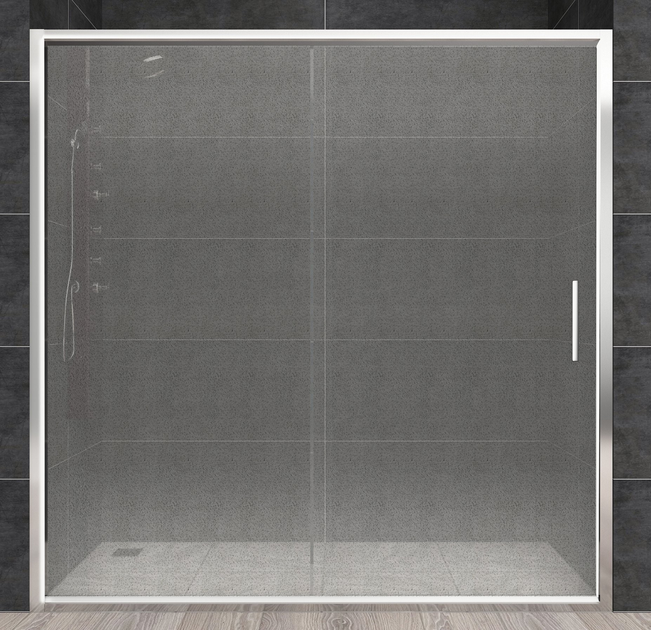 Душові двері Aquanil CARMEN 190х120 см хром розсувні скло матове 6 мм