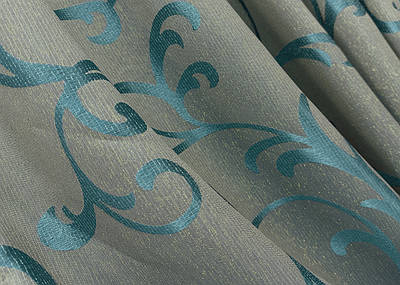 Шторна тканина жакард "Allure" з люрексовою ниткою. Колір сірий з блакитним. Код 1616ш