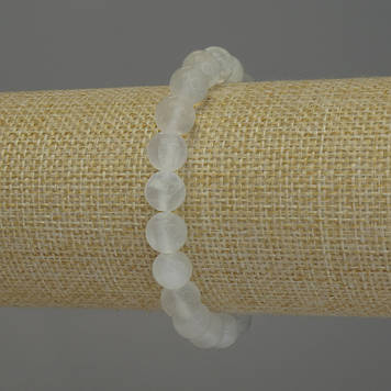 Браслет Біломорит гладка кулька d-8мм+- L-18см (стрейч)