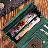 Жіночий шкіряний гаманець зелений геометричний вінтаж Paolo Peruzzi, фото 2