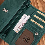 Жіночий шкіряний гаманець зелений геометричний вінтаж Paolo Peruzzi, фото 5