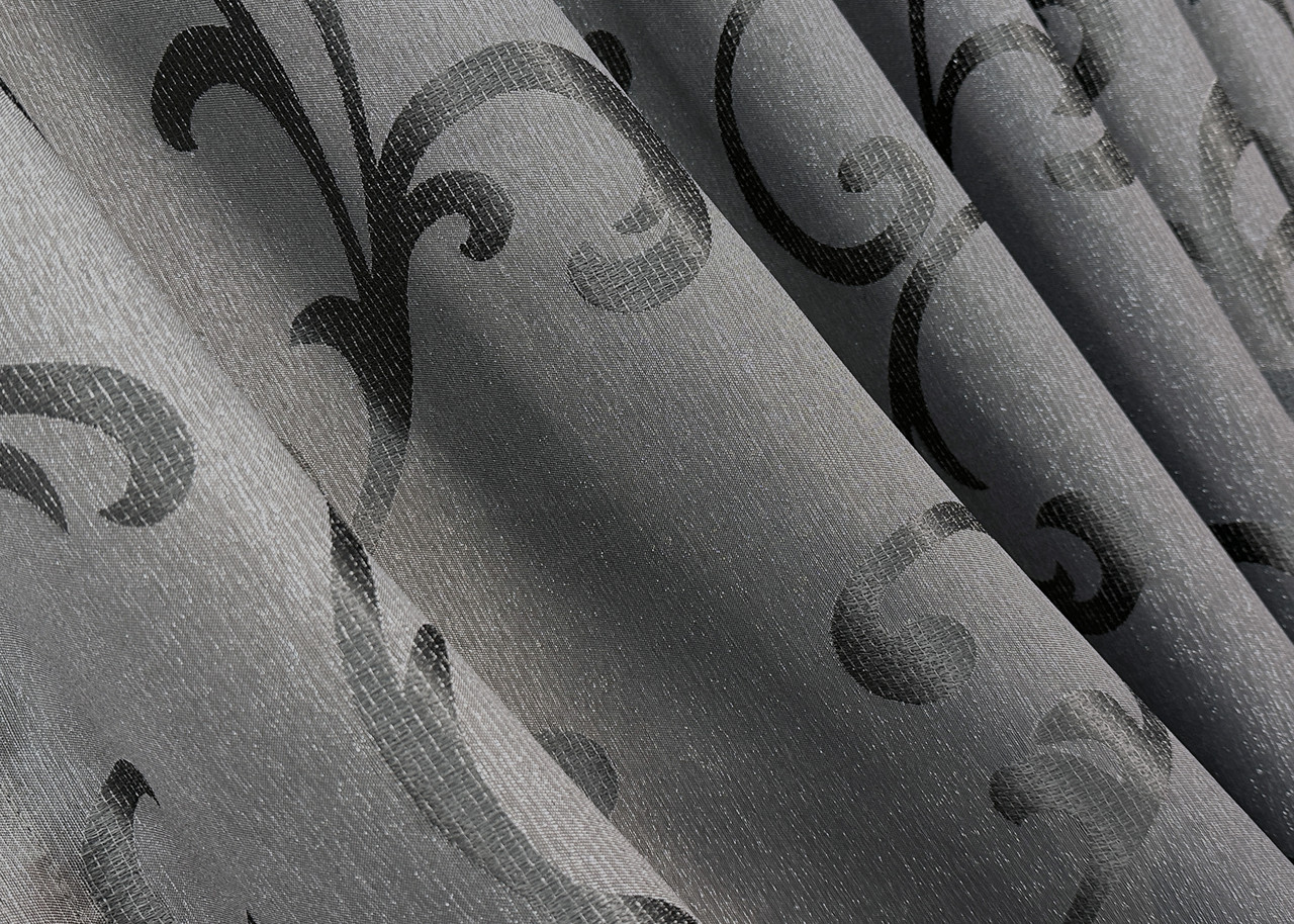 Шторна тканина жакард "Allure" з люрексовою ниткою. Колір сірий. Код 1618ш, фото 1