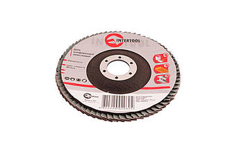 Круг лепестковий торцевий Intertool 180 мм Р60 (BT-0226) для шліфування та полірування металу і дерева