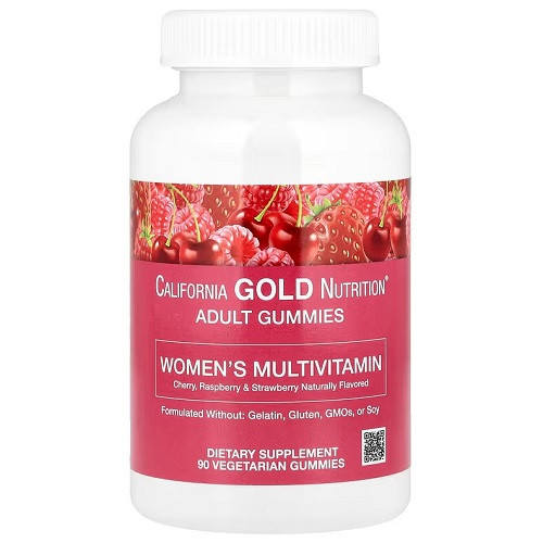 Вітаміни для жінок California Gold Nutrition Adult Gummies Women's Multivitamin (90 жувальних конфет.)