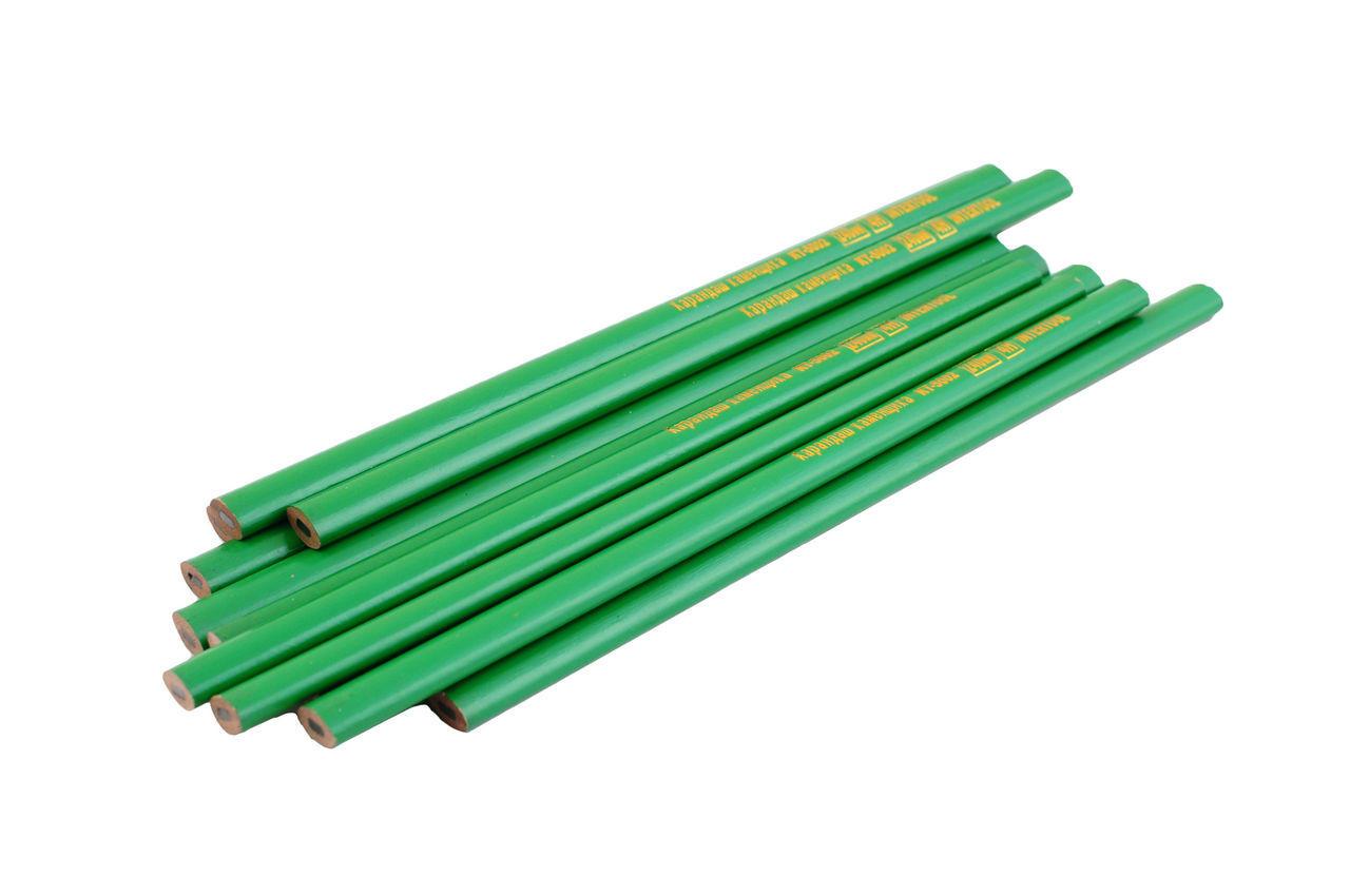 Карандаш Intertool для розмітки по каменю 240 мм (12 шт.) зелений, артикул KT-5002, твердість 2Н, овальний корпус, фото 1