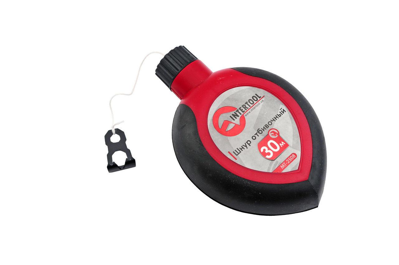 Шнур отбивочный Intertool 30 м (MT-2508) з мелом для розмітки на будь-яких поверхнях, тип незмивний, фото 1