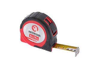 Рулетка Intertool 5 м х 19 мм (артикул MT-0405) – точний і надійний вимірювальний засіб з високою ергономікою.
