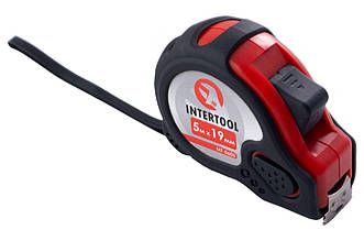 Рулетка Intertool MT-0605, 5 м x 19 мм, обрезинена, супер-магніт, точні вимірювання, надійність та зручність у роботі