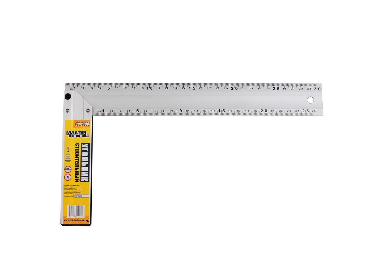 Угольник Mastertool 500 мм алюмінієвий 30-2500 для розмітки та перевірки кутів, двостороння розмітка, фото 1