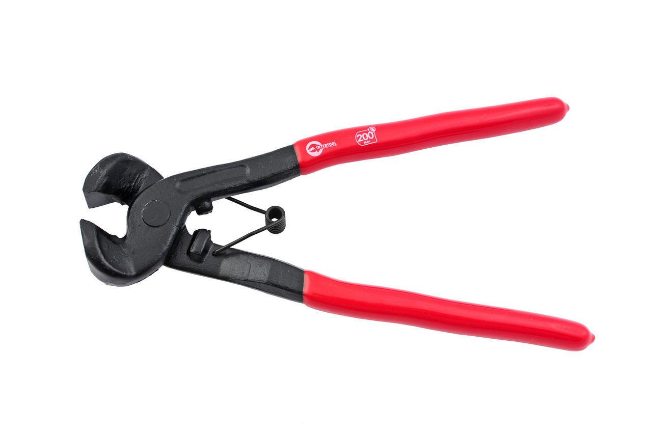 Клещи для плитки Intertool 200 мм прямі (HT-0332) - інструмент для расколу плитки з прорезиненими рукоятками, фото 1