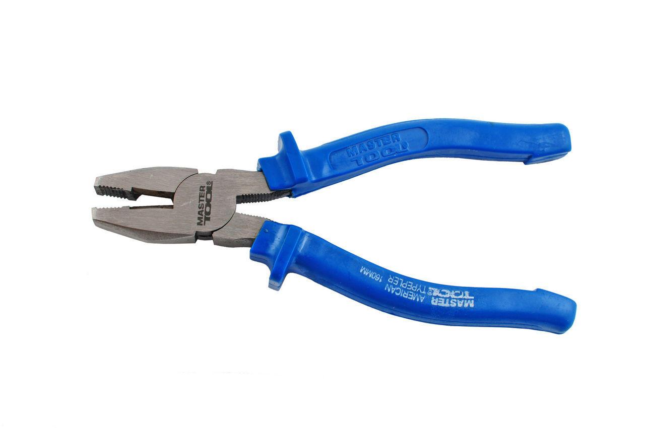 Плоскогубці Mastertool American type 160 мм (артикул 22-0160) - багатофункціональний інструмент для обтиску та обрізки проводів, фото 1