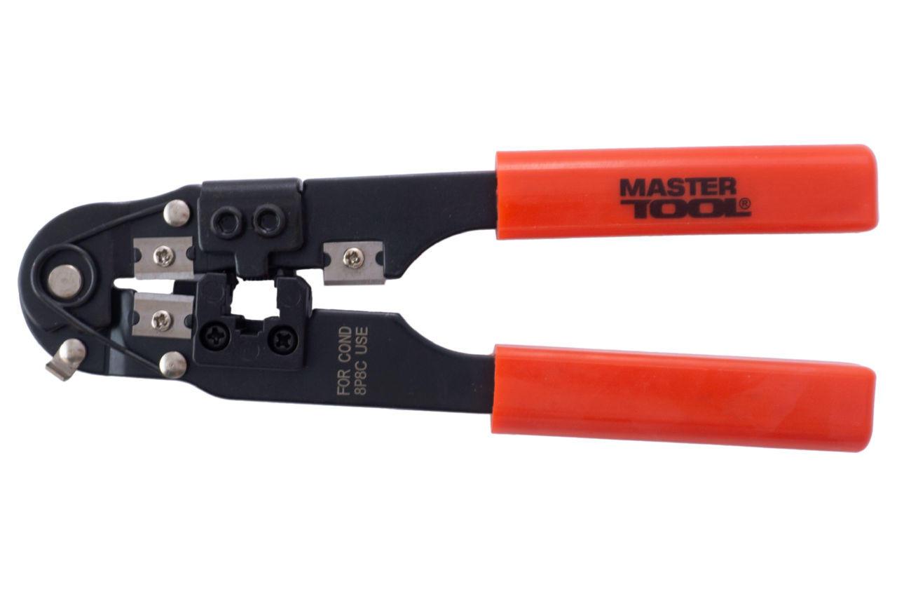 Клещи для обжима RJ45 Mastertool 195 мм, артикул 75-2242, тип: шарнірно-губцевий, подовжені., фото 1