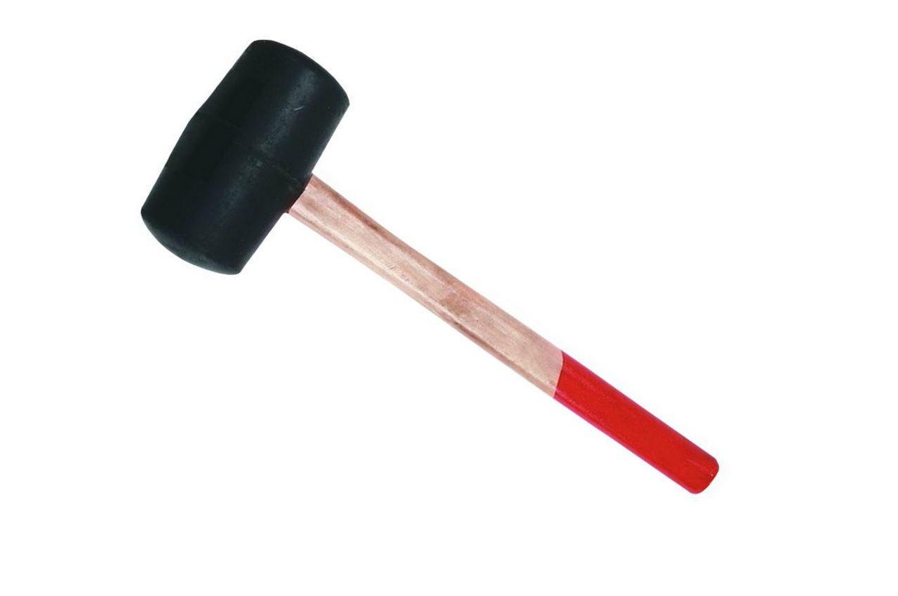 Киянка резинова Intertool 350 г з дерев'яною ручкою 55 мм (артикул HT-0236) для будівельних робіт