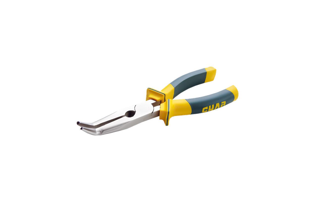 Плоскогубці подовжені вигнуті Сила 180 мм Pro (310513) - багатофункціональний інструмент для обжимки та обрізки проводів, фото 1