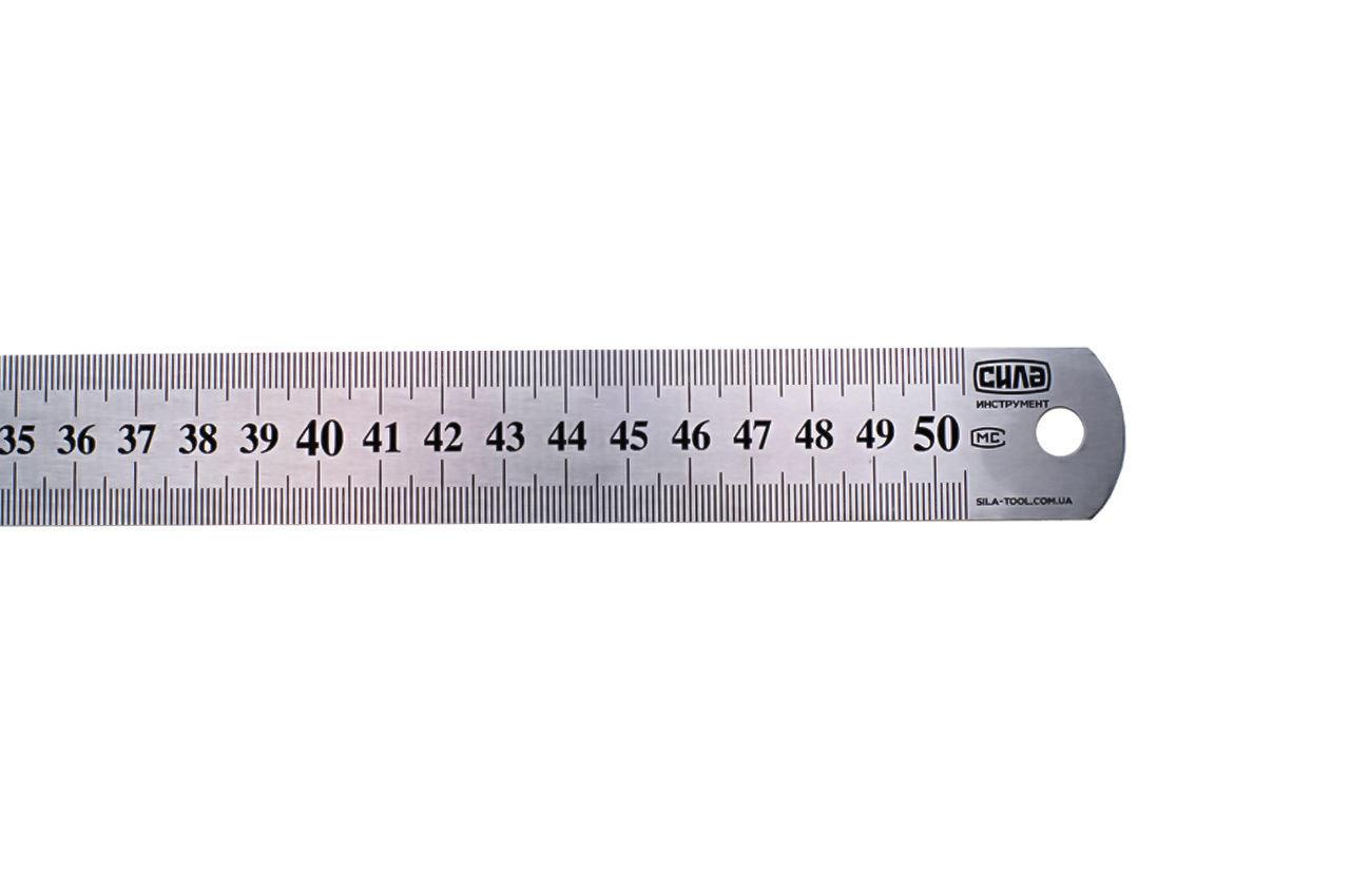 Лінійка Сила 500 мм з нержавіючої сталі (артикул 500800) для точних вимірювань товщин і глибин