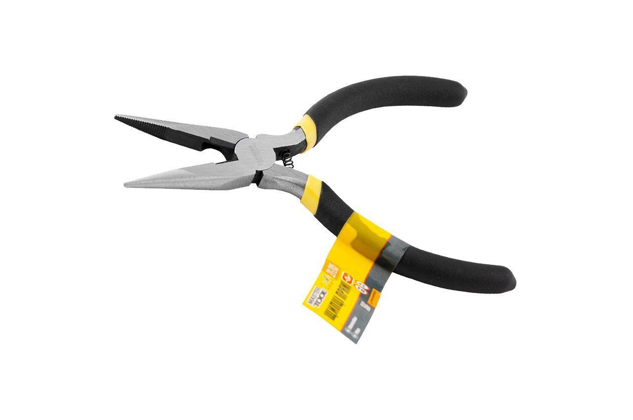 Щипці удлинені прямі Mastertool 135 мм (артикул 21-2115) з високовуглецевої сталі з термопластичними ручками