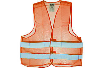 Жилет світловідбиваючий Сила оранжевий XXL (480006) з поліестеру з застібкою-липучкою та світловідбиваючими елементами