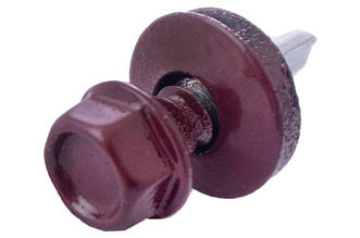 Саморіз покрівельний APRO 4.8x19 мм RAL 3005 з шайбою та прокладкою EPDM, 50 шт. (артикул 9R648193005)