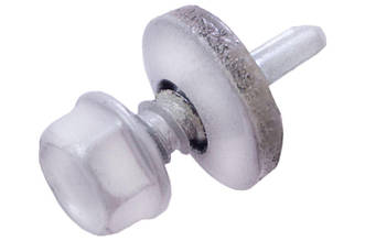 Саморіз покрівельний APRO 4.8x19 мм RAL 9006 з шайбою та прокладкою EPDM, оцинкований, 50 шт. (артикул 9R648199006)