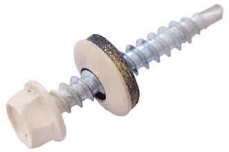 Саморіз покрівельний APRO 4.8x35 мм RAL 1015 з шайбою та прокладкою EPDM, оцинкований, 50 шт. (SDS48351015)