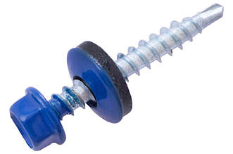 Саморіз покрівельний APRO 4.8x35 мм RAL 5005 з шайбою та прокладкою EPDM, оцинкований, 50 шт. (SDS48355005)