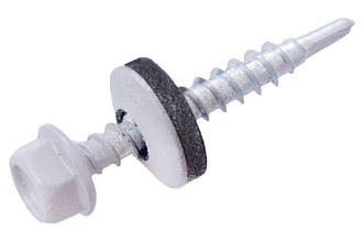 Саморіз покрівельний APRO 4.8x35 мм RAL 9006 з шайбою та прокладкою EPDM, оцинкований, 50 шт. (SDS48359006)