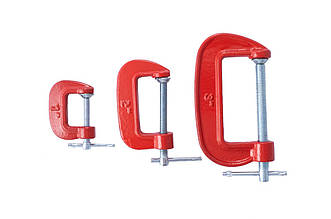 Набір струбцин G-тип Intertool HT-6013, 25 x 50 x 75 мм, 3 шт. для склеювання та обробки деревини