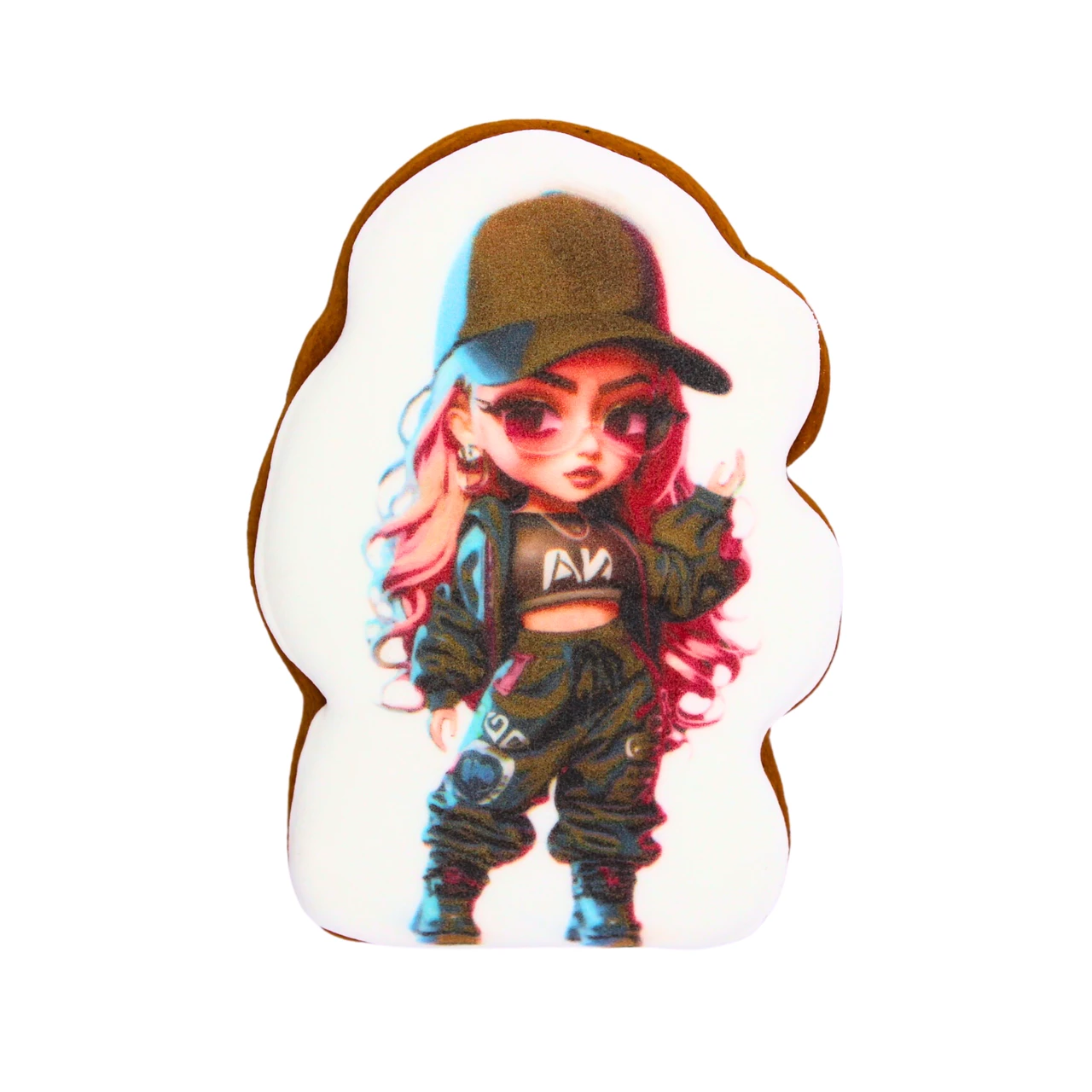 Пряник з принтом Крафт Печиво Дівчинка в чорному 45г, фото 1