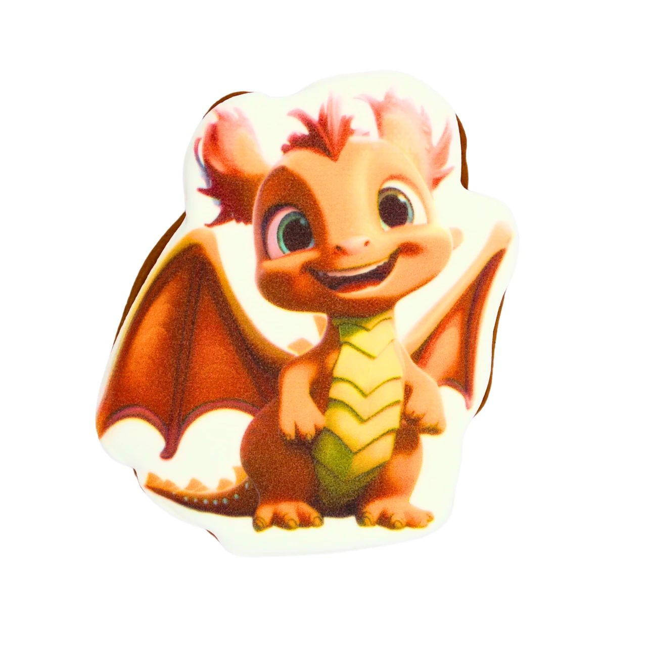 Пряник з принтом Крафт Печиво Дракончик помаранчевий 45г, фото 1