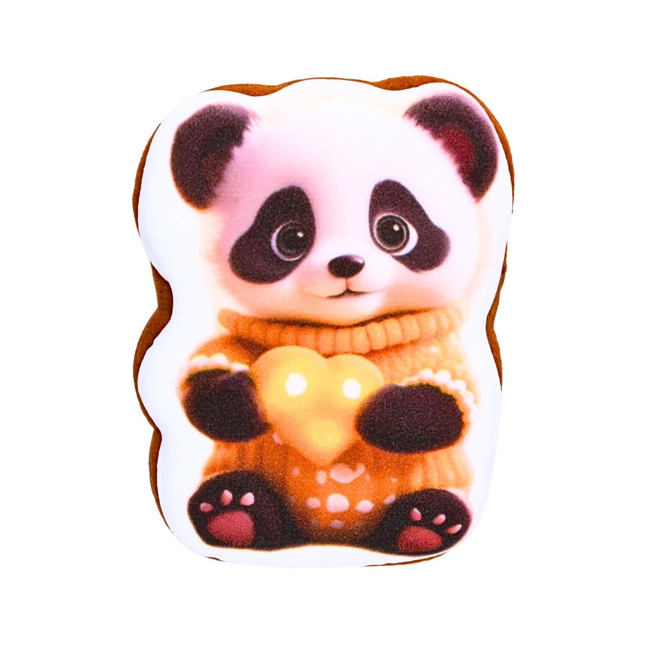 Пряник з принтом Крафт Печиво Панда з серцем 45г, фото 1