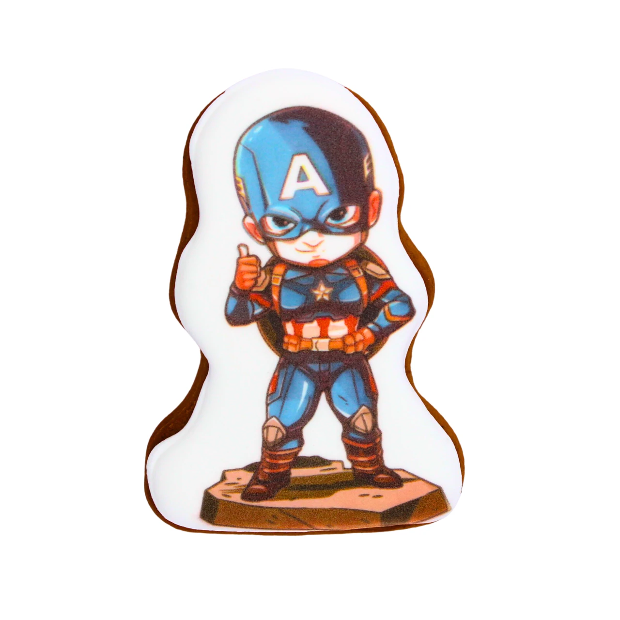 Пряник з принтом Крафт Печиво Captain America Капітан Америка №2 45г, фото 1