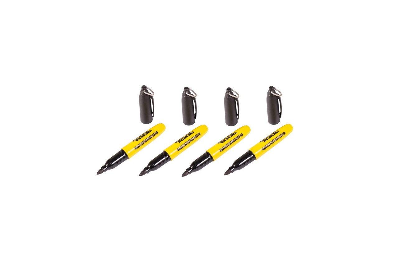 Маркер перманентний Mastertool чорний (4 шт.) 14-1821 для маркування пластику та скла