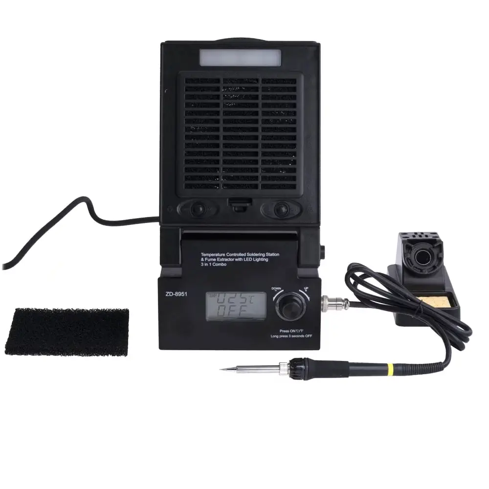 Паяльна станція ZD-8951, 80W, 160-480 °C, з димопоглинанням і підсвіткою, фото 1