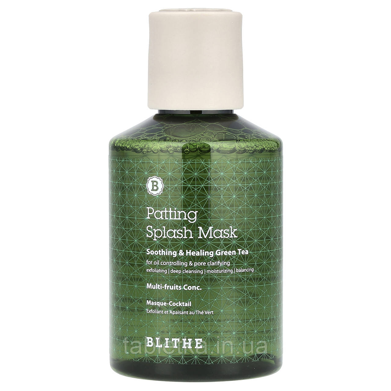 Blithe, Плескаючого Splash Mask маска з заспокійливим і загоюючою зеленим чаєм, 150 мл (5,07 рідин та си. Дніпро