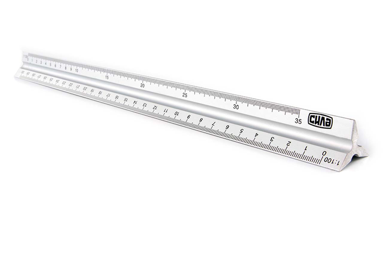 Масштабна алюмінієва лінійка Сила 22 x 300 мм (артикул 500838) для вимірювання розмірів і глибин