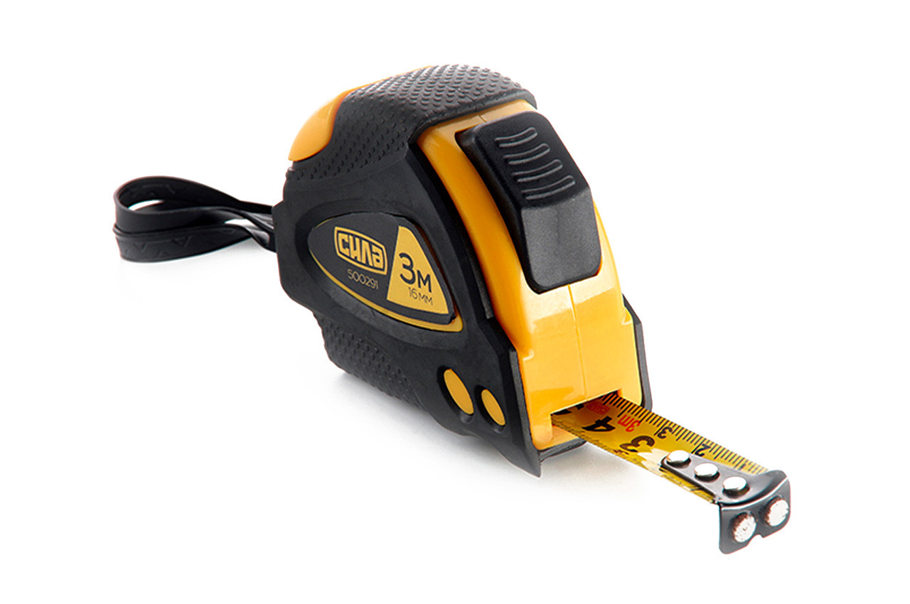 Рулетка Сила 3м x 16мм з автостопом і супер-магнітом, артикул 500291, APRO - точні вимірювання і надійність., фото 1