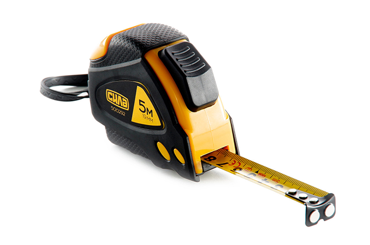 Рулетка Сила 5м x 19мм з автостопом і супер-магнітом, артикул 500292, APRO - точні вимірювання і надійність., фото 1
