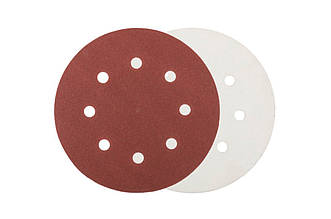 Круг шліфувальний на липучці Mastertool 180мм, Р180, 8 отворів, 5шт, артикул 08-1818-H