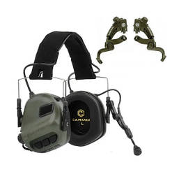 Комплект активні навушники Earmor M32(x) + кріплення чебурашки M16C (Оливковий)