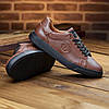 Чоловічі шкіряні кеди (натуральна шкіра) коричневі демісезонні, кеди для чоловіків на весну осінь, розмір 40-45, фото 7