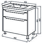 Тумба підлогова ЮВВІС Валенсія NEW GREY 60 см з умивальником Веста 60 см, фото 3