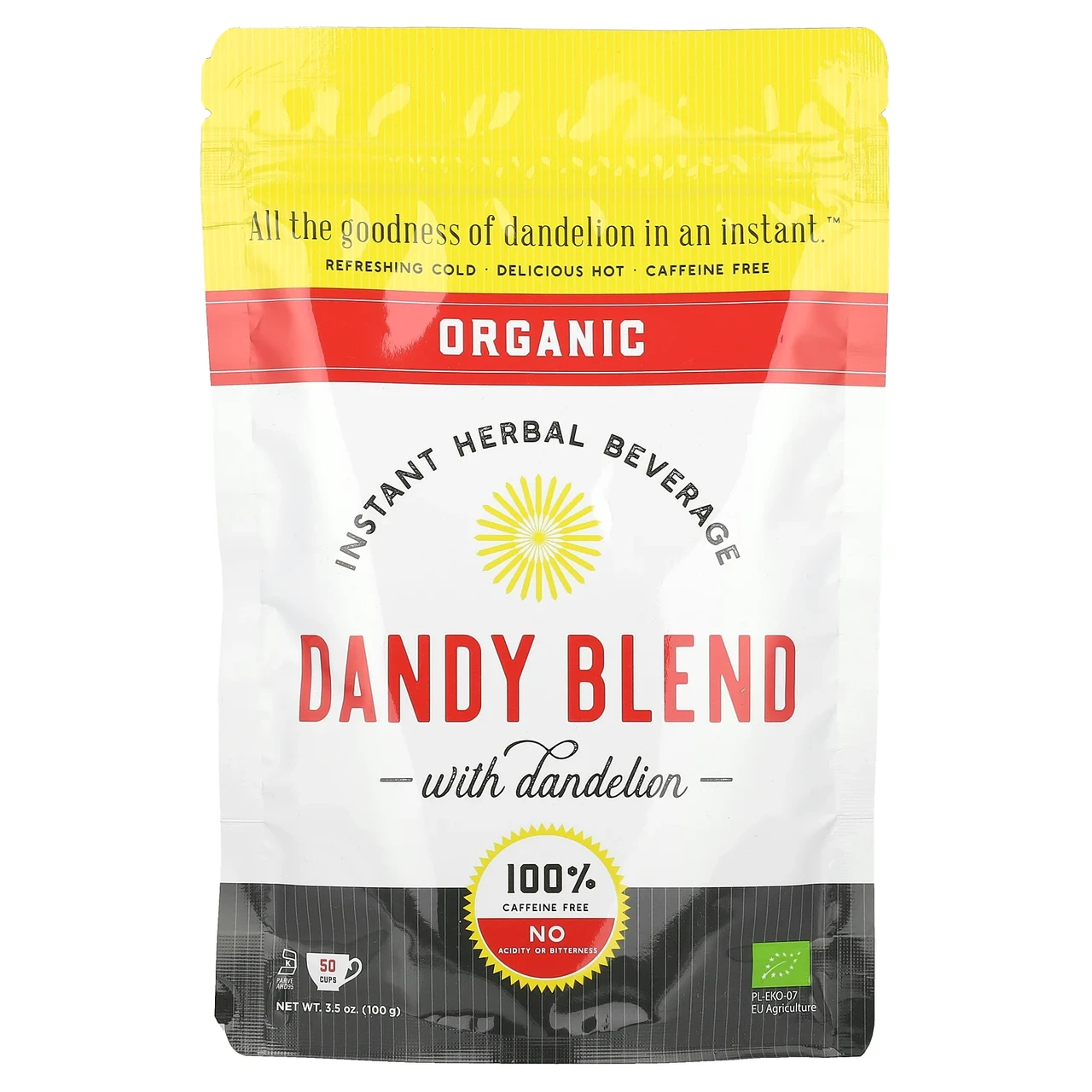 Dandy Blend, Органічний розчинний трав'яний напій з кульбабином, без кофеїну, 100 г (3,53 унції), Київ, фото 1