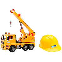 Автокран Bruder MAN TGA и желтый шлем (01973) уценка
