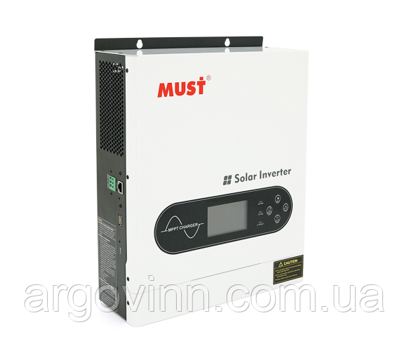 Гібридний інвертор MUST PV1800-1612 ECO, 2000VA/1600W, 12V, струм заряду 16-80А, MPPT 80А, 290*36